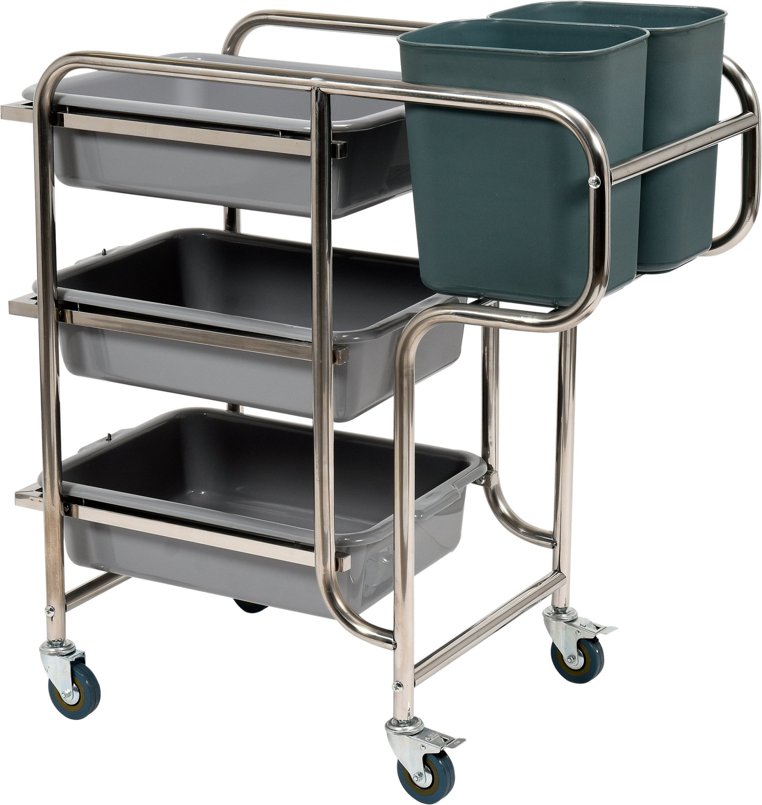 Chariot de service à 3 étagères avec 5 bacs | YATO YG-09101