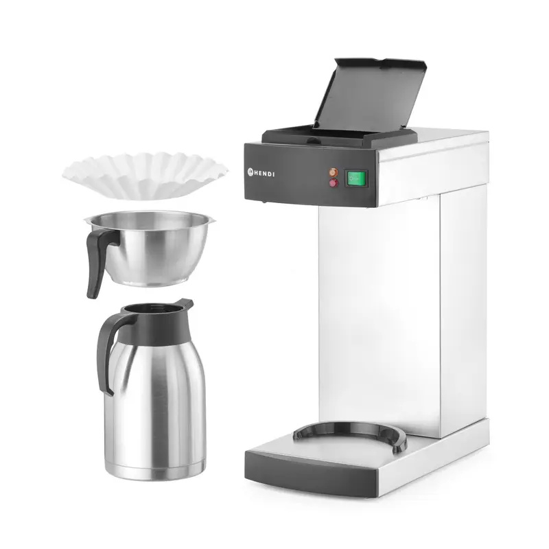 Cafetière filtre, 2 l, acier inoxydable, 1,4 kW | HENDI 211052