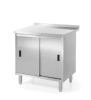 Table adossée avec armoire à portes coulissantes, 80x60x85 cm | HENDI 811641