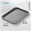 Plateau fast food gris, polypropylène, 40x30 cm, rectangulaire | FORGAST FG12525