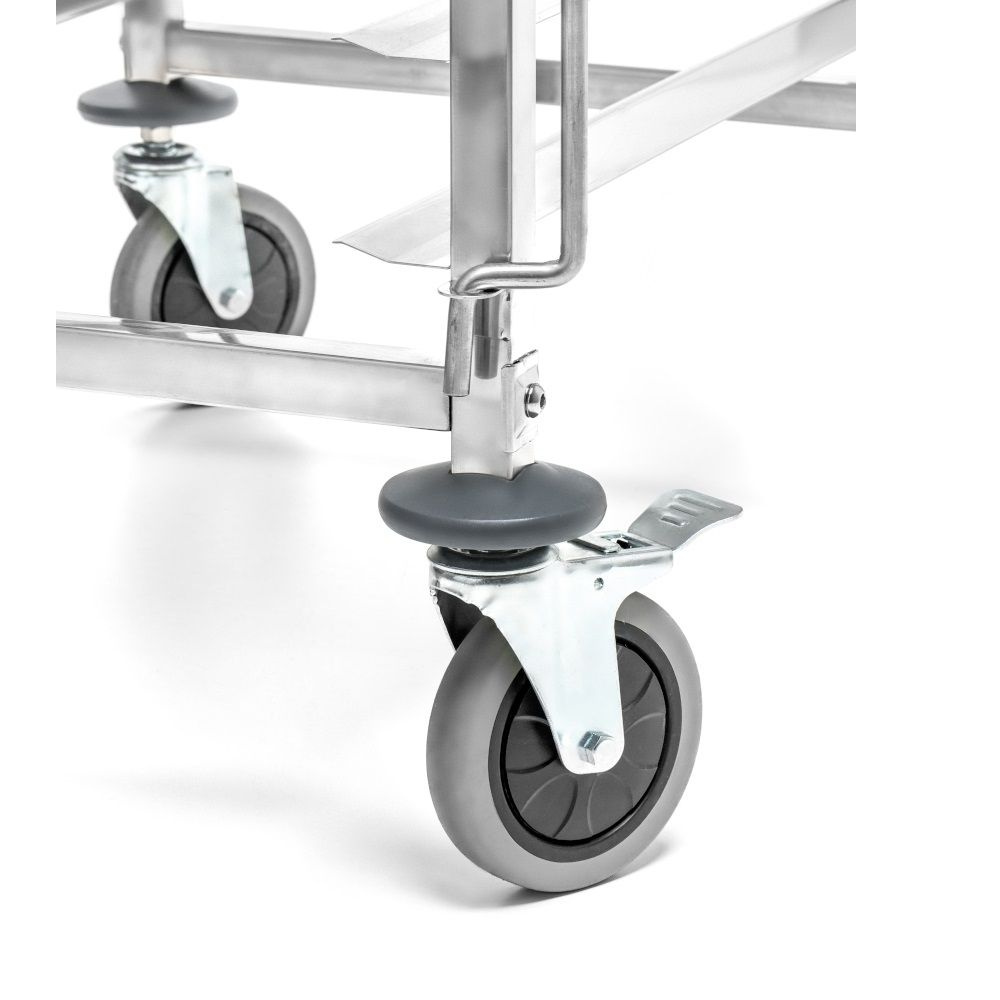 Chariot pliant en acier inoxydable pour le transport de plaques 60x40 cm | FORGAST FG01102