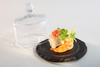 Assiette en ardoise naturelle avec couvercle en verre, MORRA, diamètre 10,5 cm | APS 984