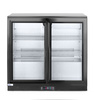 Réfrigérateur de bar pour boissons 2-portes 228 l, aluminium, tôle noire | ARKTIC 233917