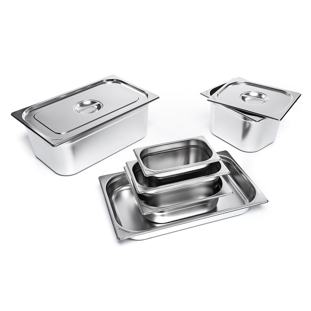 Bac GN 1/2 6,5 cm éco en acier inoxydable | FORGAST FG06206V1