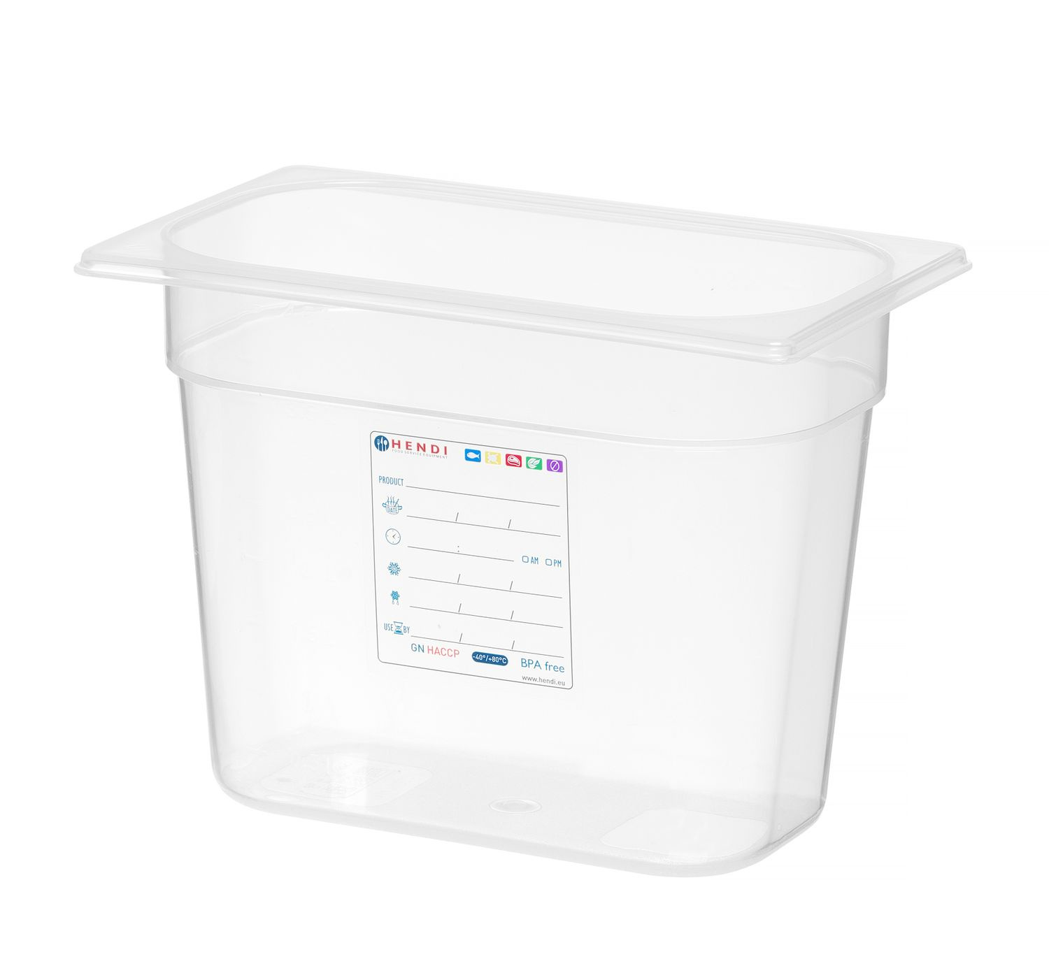 Récipient GN 1/4 prof. 20 cm en polypropylène HACCP | HENDI 880357
