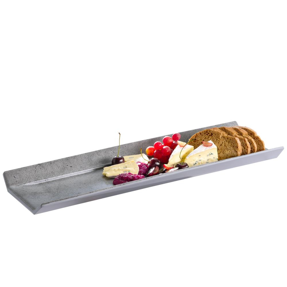 Plateau CONCRA GN 2/4, en mélamine, gris, 53x16,2x3,5 cm | APS 84404