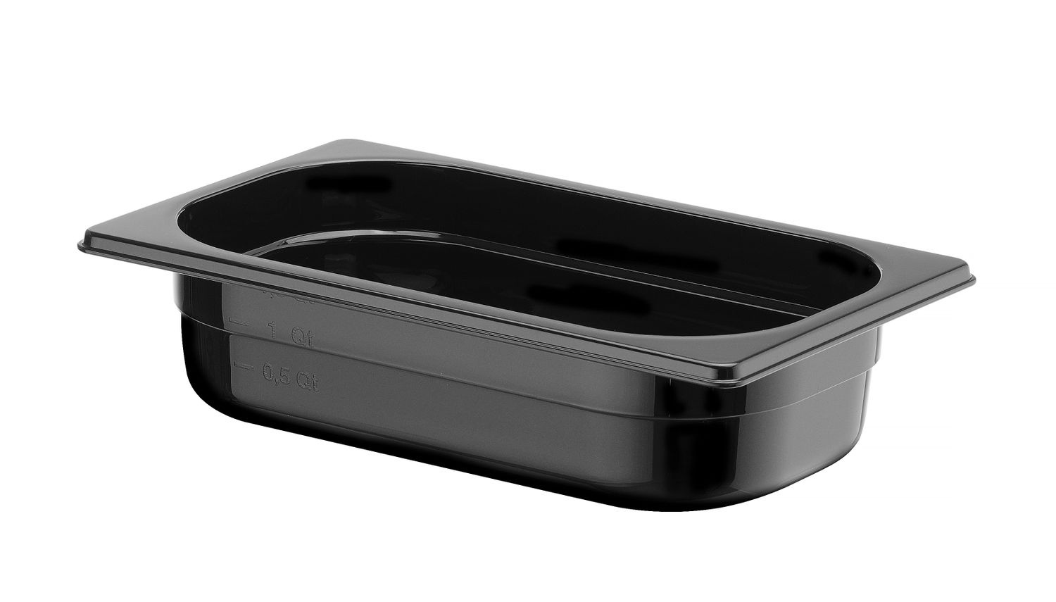 Récipient GN 1/4 prof. 6,5 cm en polycarbonate noir | HENDI 862636