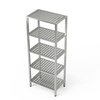 Étagère inox 5 niveaux à grille 130x60x180 cm | FORGAST