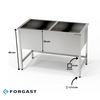 Bac inox 2 cuves (prof. 30 cm) 180x70x85 cm | FORGAST