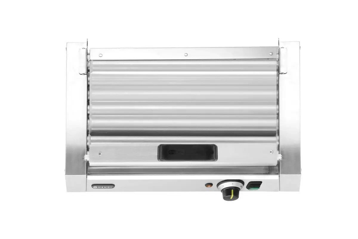 Chauffe-saucisses à rouleaux, monozone avec couvercle, 7 rouleaux, 0,62 kW, 230 V | HENDI 268636