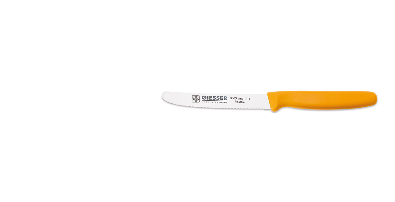 Couteau universel à bord ondulé - 11 cm, jaune | GIESSER MESSER 8365 wsp 11 g