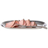 Plateau KAFFEEHAUS ovale à angle droit, poli, mat, en acier inoxydable, 30x15,5x1,5 cm | APS 30149