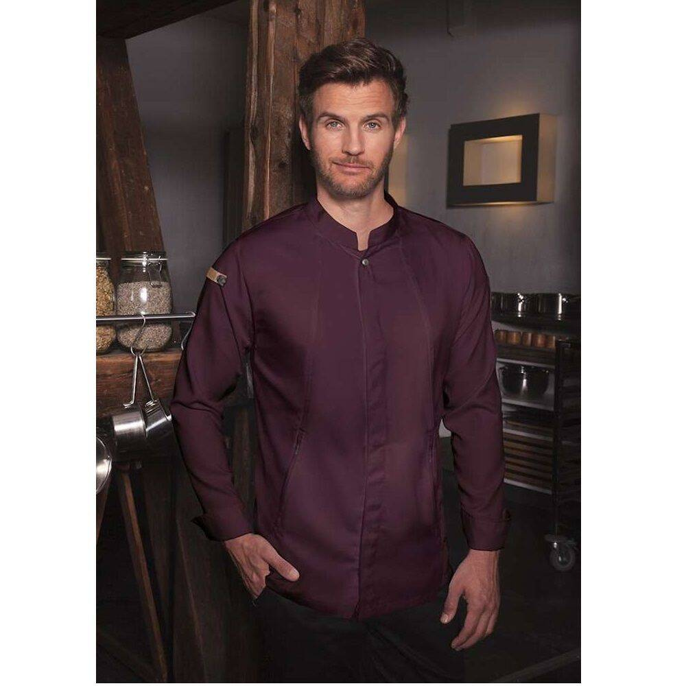 Veste de cuisine Green-Generation aubergine homme | KARLOWSKY JM 35-39