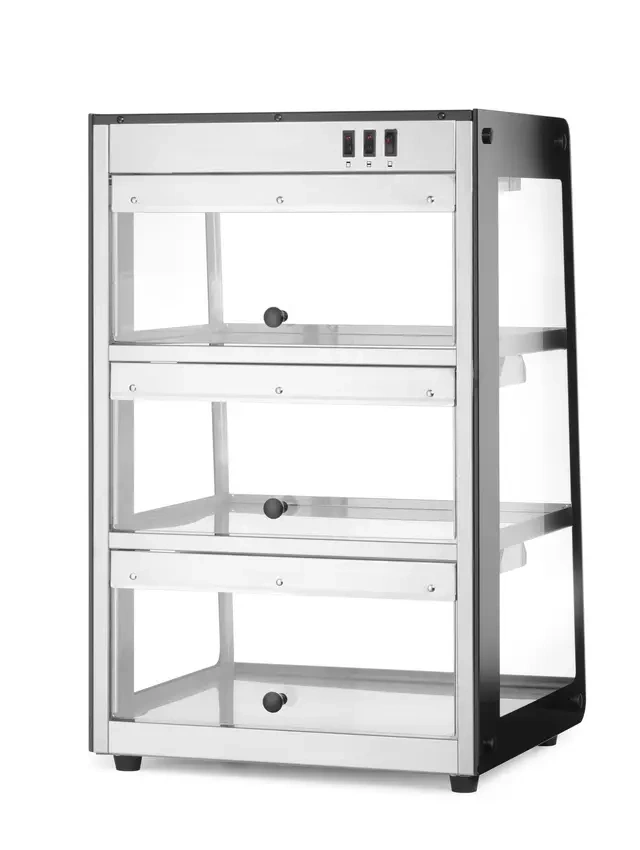 Vitrine chauffante de comptoir, noire, 230 V/500 W, 120 l | HENDI 273760