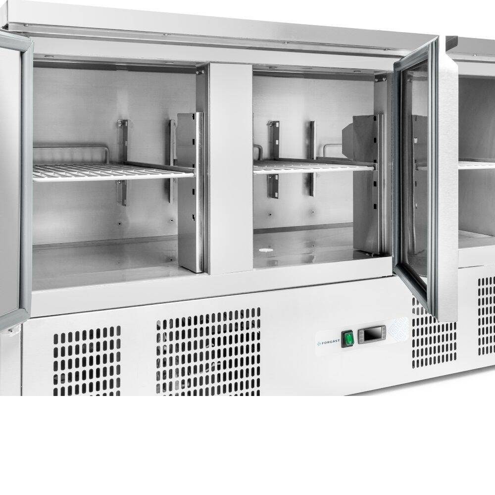 Table réfrigérée 3-portes 400 l, avec groupe frigorifique inférieur | FORGAST FG07003