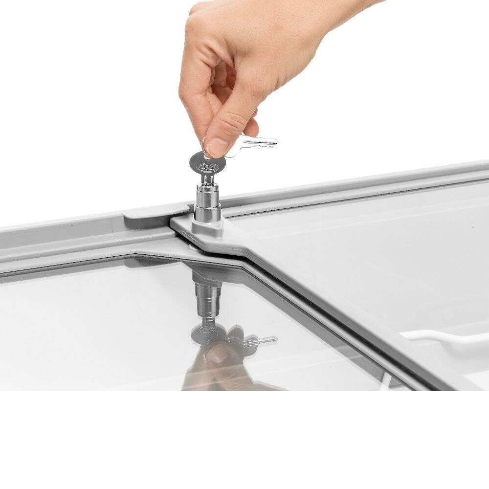 Congélateur bahut avec couvercle plat vitré cap. 394 L | FORGAST FG08500
