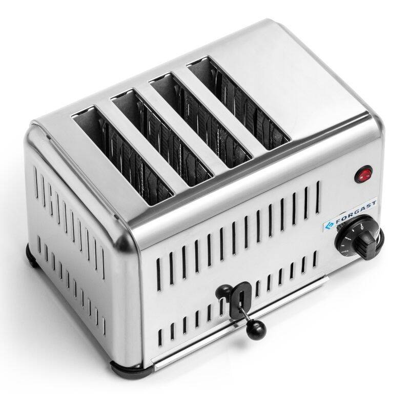 Grille-pain 4 fentes, acier inoxydable, 2,3 kW | FORGAST FG09805