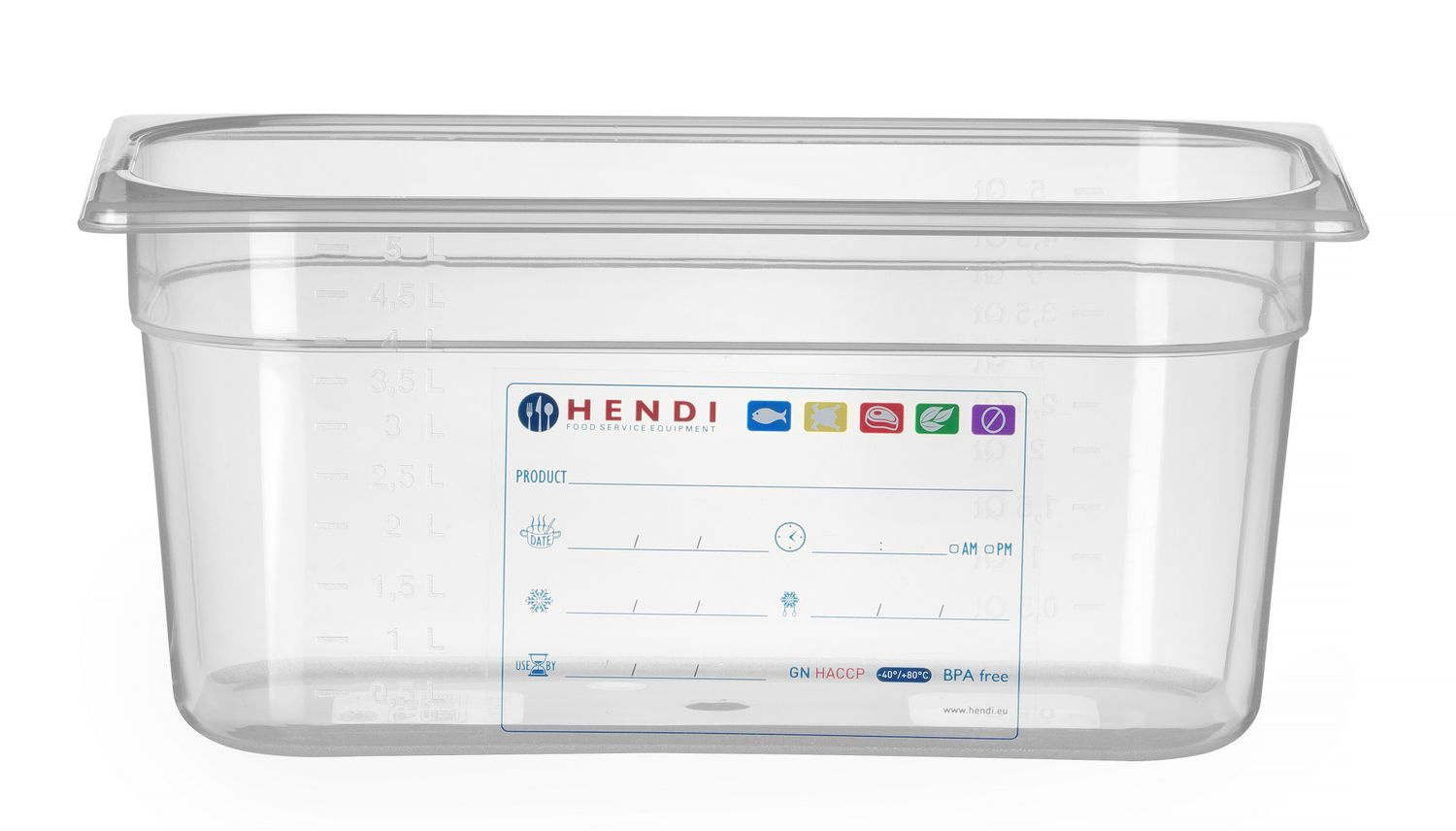 Récipient GN 1/3 prof. 15 cm en polypropylène HACCP | HENDI 880265
