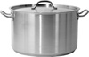 Casserole basse en acier inoxydable - capacité 31,4 l avec couvercle | YATO YG-00045
