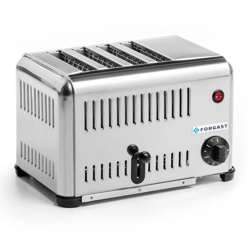 Grille-pain 4 fentes, acier inoxydable, 2,3 kW | FORGAST FG09805