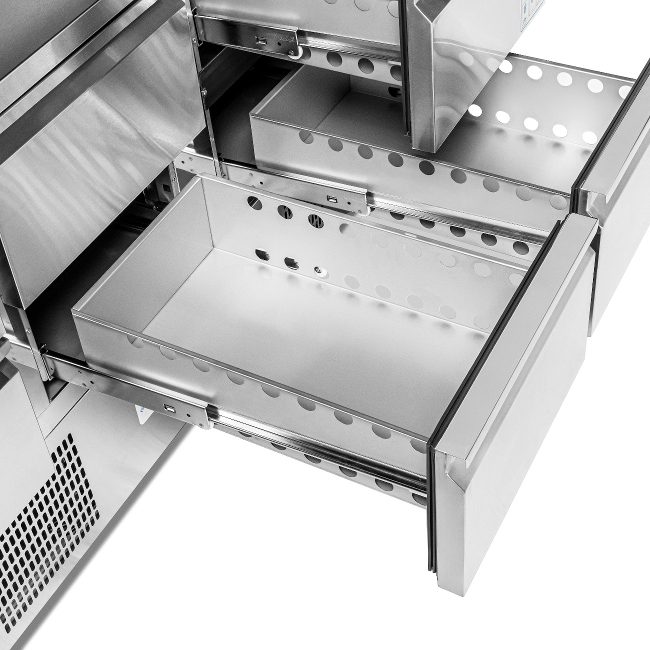 Table réfrigéré 6 tiroirs, 400 l, avec groupe froid inférieur | FORGAST FG07009