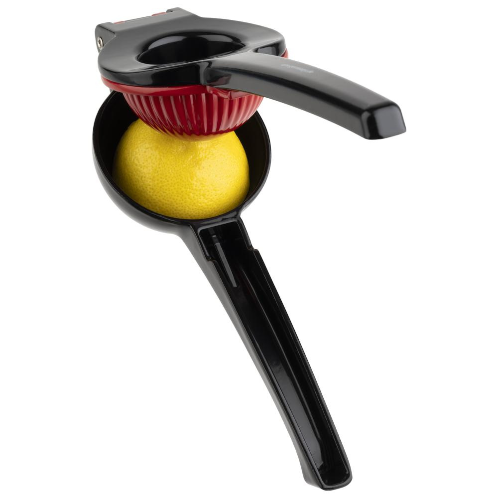 Presse-citron vert avec insert réducteur, aluminium, couleur noire | APS 93214