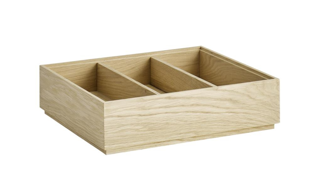 Insert pour boîte en bois GN 1/2, 2 pièces, 24x10,5x6 cm, marron | APS 14022
