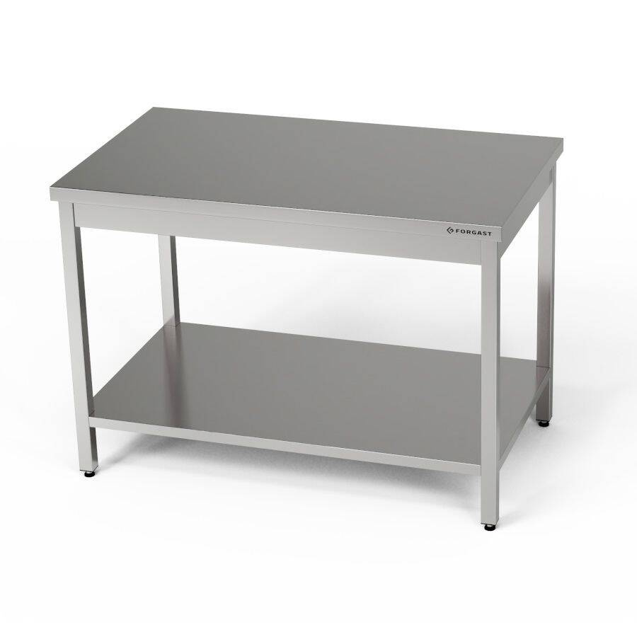 Table de travail centrale en acier inoxydable avec étagère 130x70x85 cm | FORGAST
