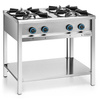 Cuisinière professionnelle à gaz 4 feux avec étagère inférieure, 23,5 kW | FORGAST FG09452