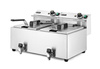 Friteuse électrique à 2 cuves avec robinet de vidange, 2x8 L, 2x3,5 kW | HENDI 209301
