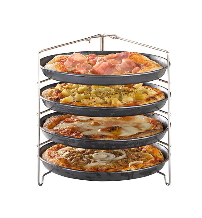 Support pour 4 plaques à pizza jusqu’à Ø 28 cm | APS 73515