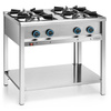 Cuisinière professionnelle à gaz 4 feux avec étagère inférieure, 23 kW | FORGAST FG09453