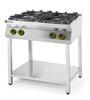 Cuisinière à gaz 4 feux, 2×3,5 kW, 2×6 kW, 19 kW | HENDI 227589