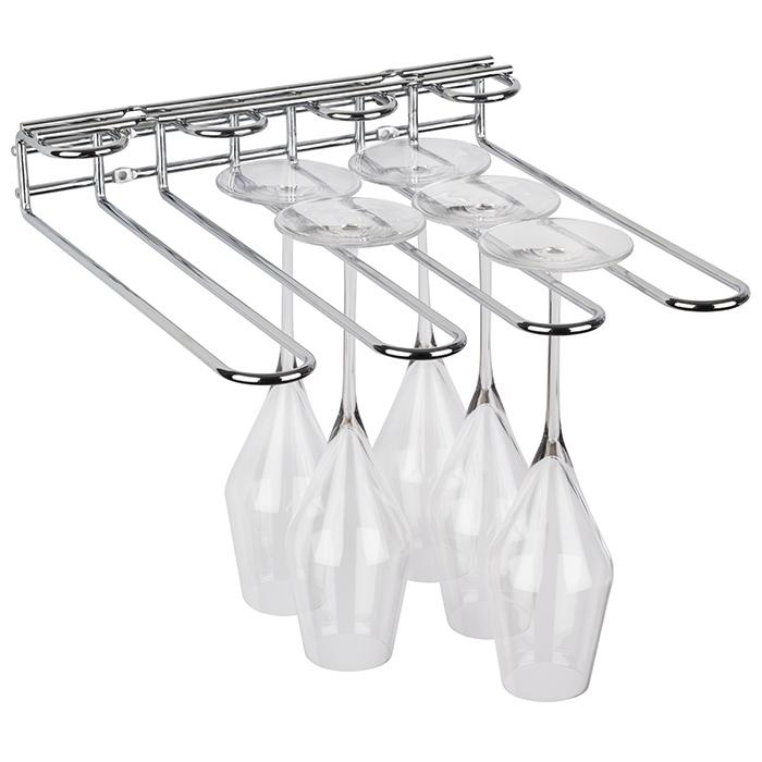 Porte-verres à pied 3 rangées, couleur argent | APS 93398