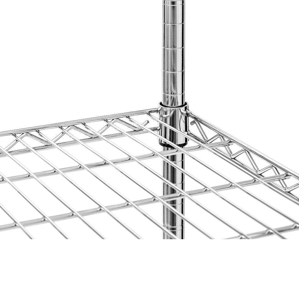 Étagère de stockage en acier chromé, 4 étagères, 122x61x180 cm pliable | FORGAST FG15138