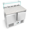 Table réfrigérée 2-portes pour pizza avec superstructure vitrée 257 L | FORGAST FG07222