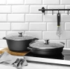 Casserole avec revêtement antiadhésif, 4,3 L, noir, 42,5x33,2x(H)7 cm | HENDI 611012