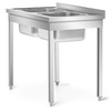 Table en acier inoxydable avec évier à 2 bacs 100x60x85 à visser | FORGAST FG15335