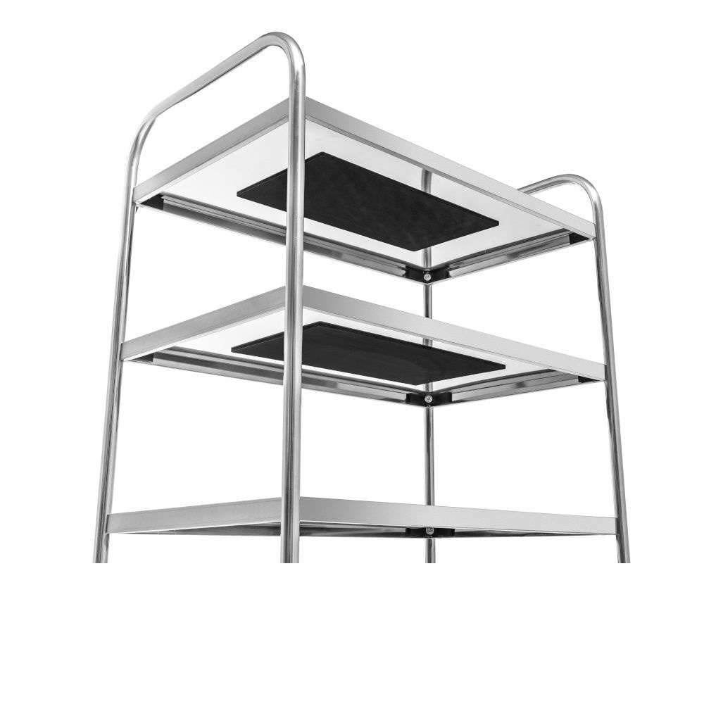 Chariot de service en acier inoxydable 4 étagères pliable | FORGAST FG01014