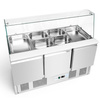Table réfrigérée à salades 3-portes 400 l, avec vitrine en verre | FORGAST FG07104