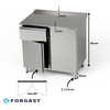 Table de travail en inox avec placard et tiroir 140x70x85 cm | FORGAST