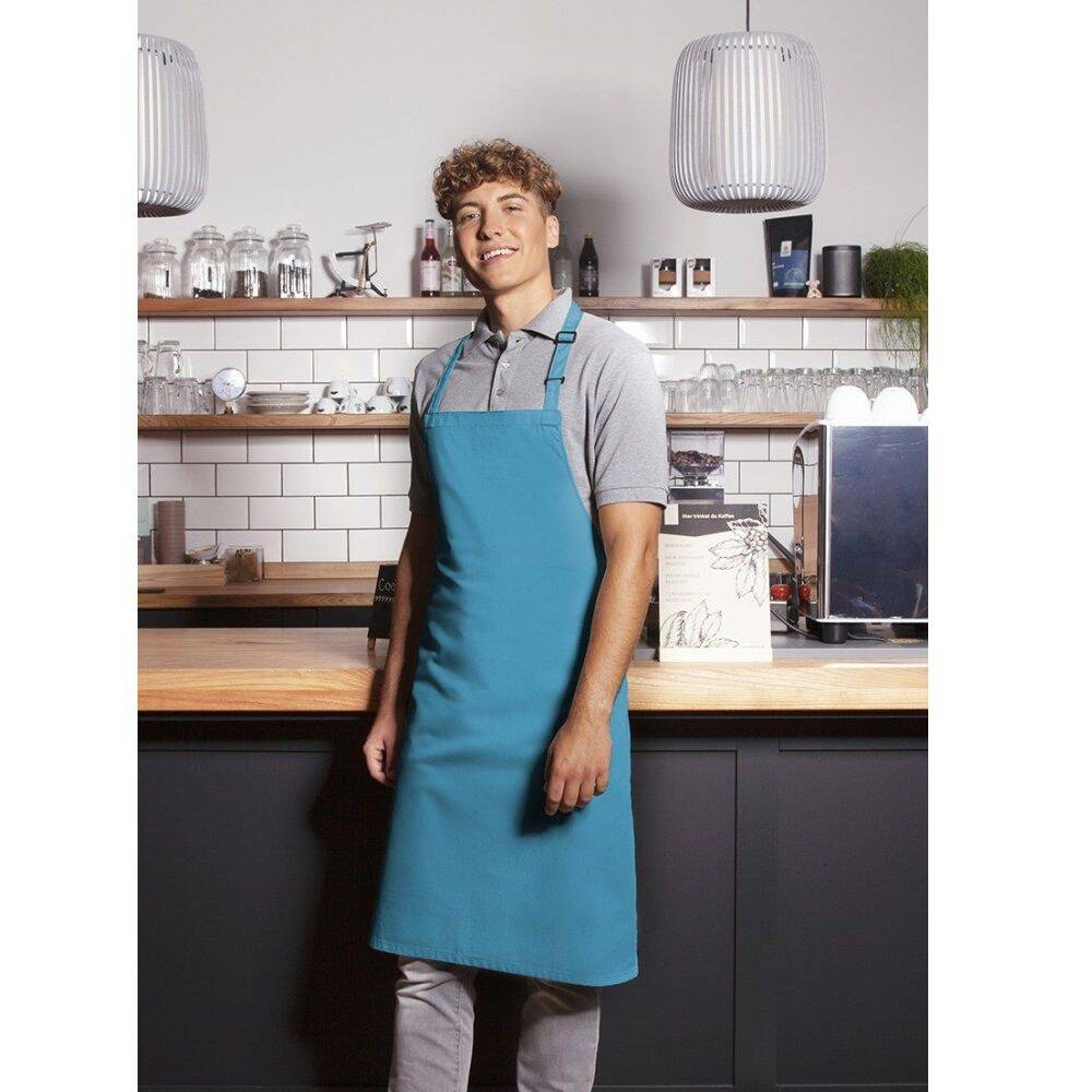 Tablier de cuisine Basic 75 x 90 cm avec boucle turquoise | KARLOWSKY BLS 4-43-Stck