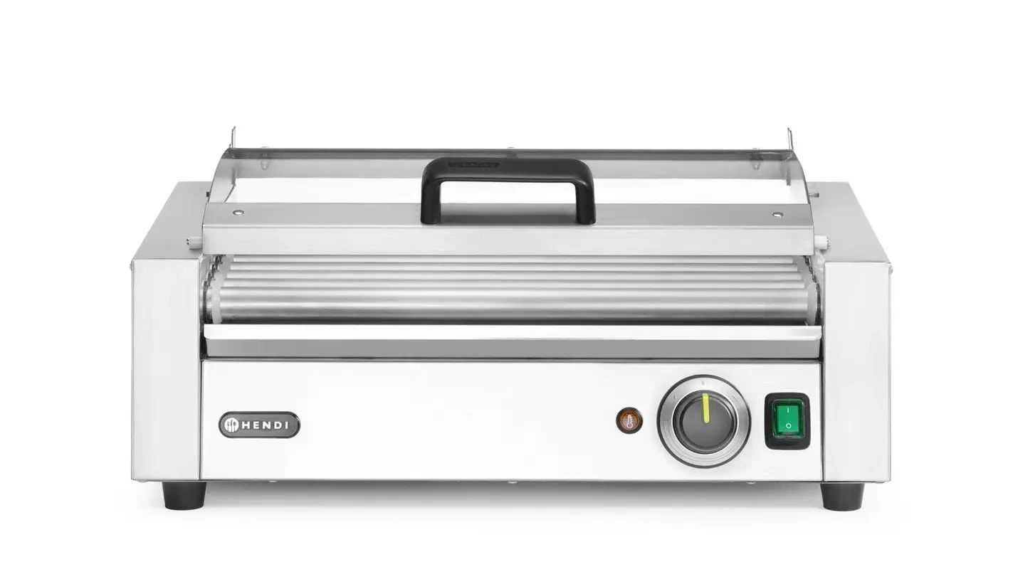 Réchauffeur à rouleaux pour hot-dogs, monozone avec couvercle, 9 rouleaux, 0,79 kW, 230 V | HENDI 268643