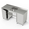 Table inox avec évier 1 bac et 2 placards 190x70x85 cm | FORGAST