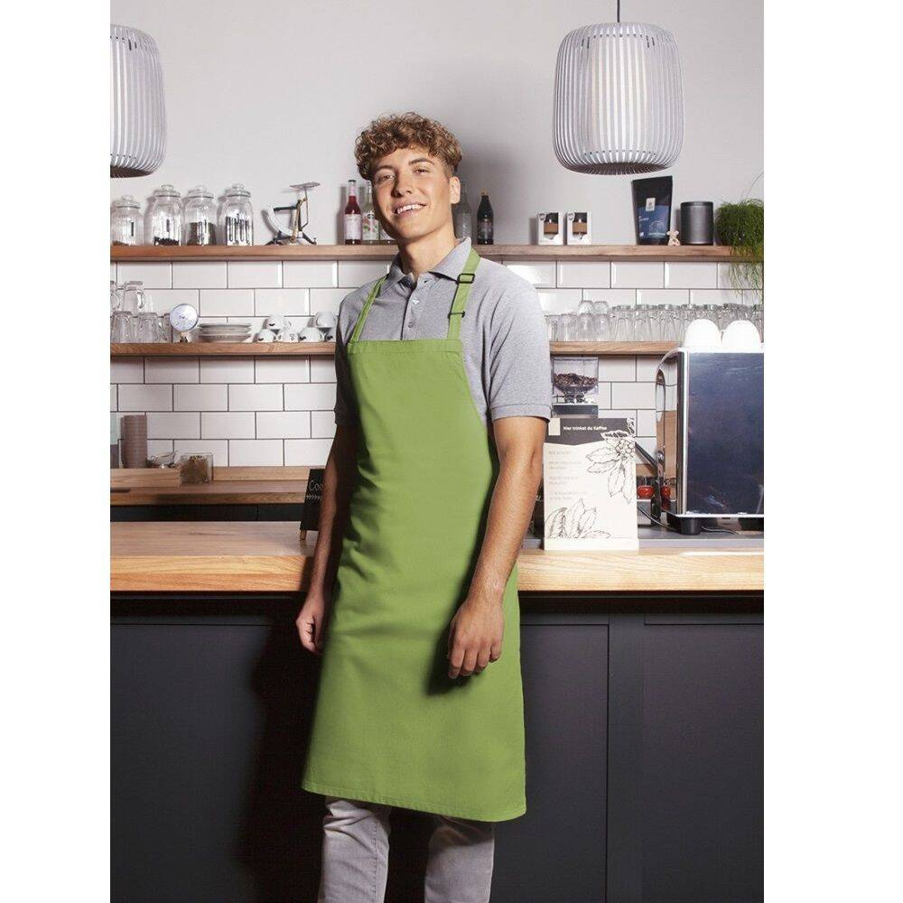 Tablier de cuisine Basic 75 x 90 cm avec boucle, vert citron | KARLOWSKY BLS 4-81-Stck