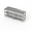 Table de travail inox avec deux étagères 260x70x85 cm | FORGAST