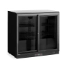 Réfrigérateur de bar pour boissons 2-portes, portes coulissantes, noir, 158 l, acier laqué | ARKTIC 236888