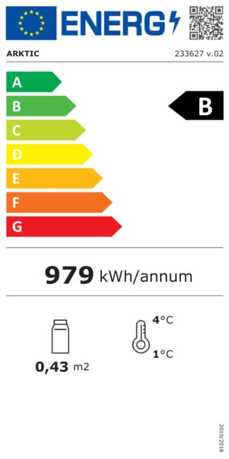 Vitrine réfrigérée 58 l, noire, LED, dégivrage automatique | HENDI 233627