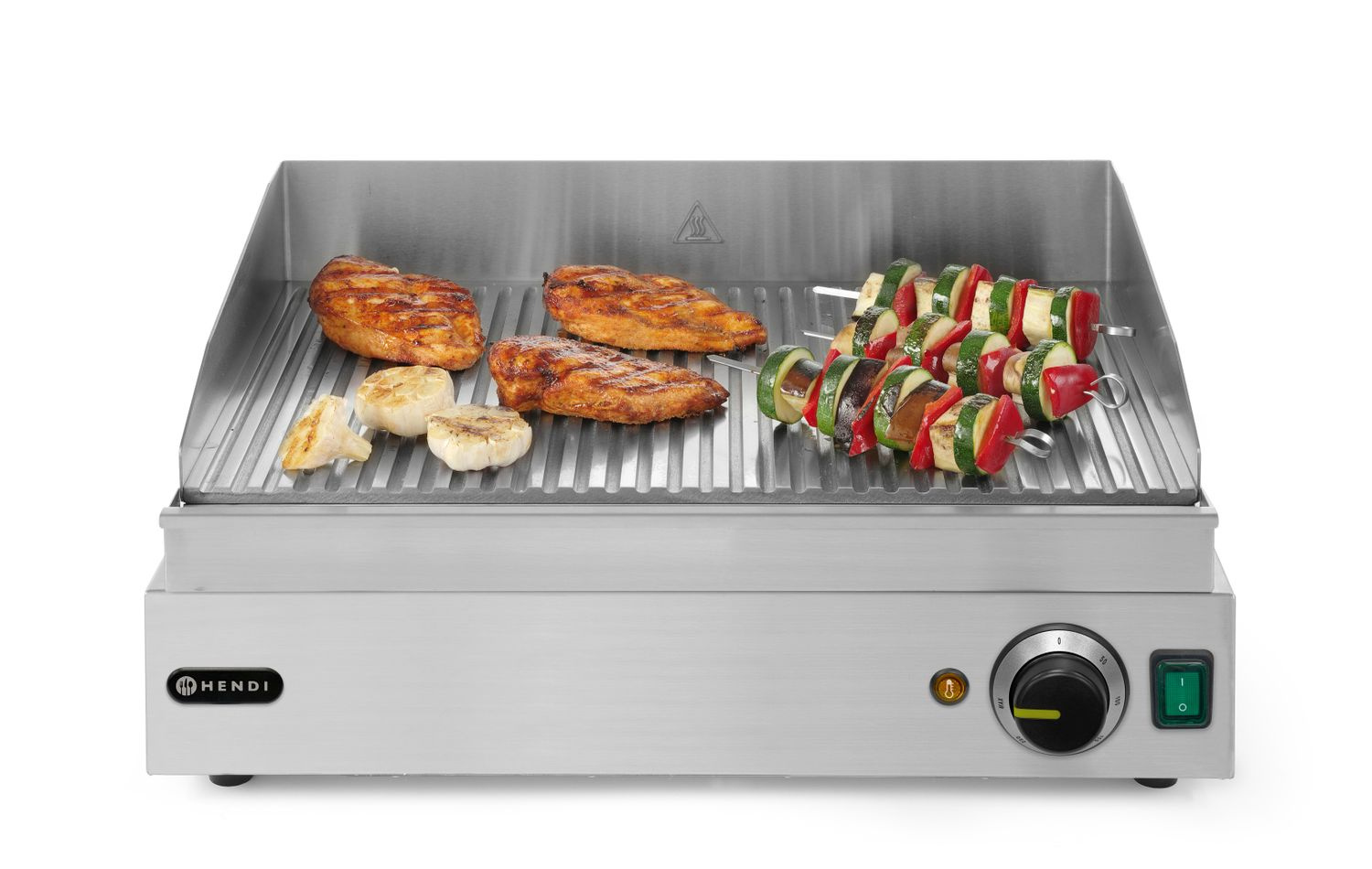 Plaque grill électrique Blue Line, rainurée, 2,4 kW | HENDI 203170