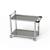 Chariot de service en acier inoxydable à 2 étagères 100x60x85 cm | FORGAST